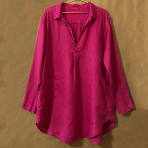 CP Shades | Linen Teton Tunic Top Dress Pink